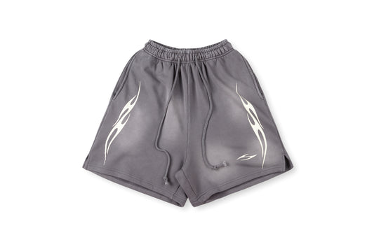 HS Grey Flamed Skulls Shorts